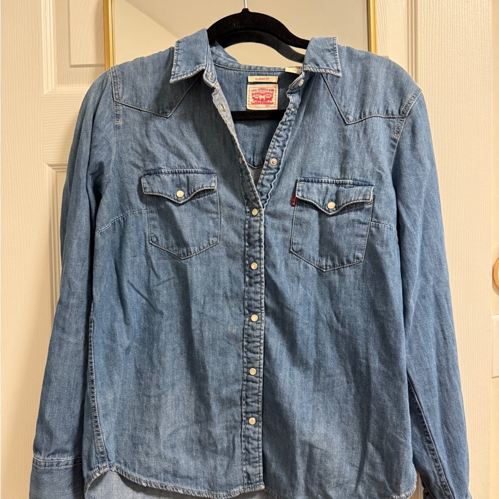 Levi's Blue Denim Button-Up Shirt size L